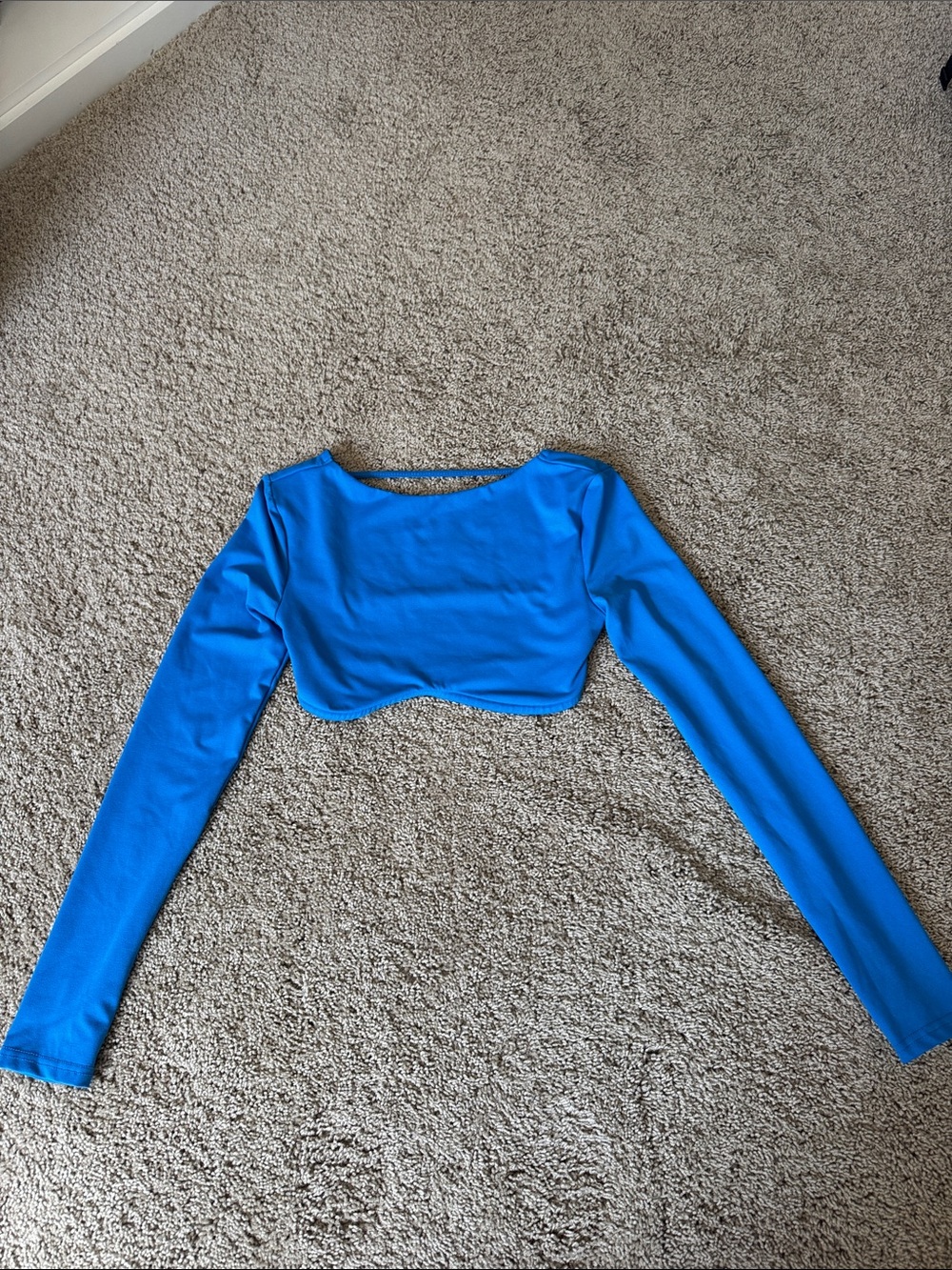 Cropped Long-Sleeve Top with Open Back